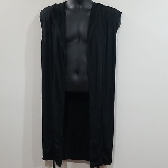 men's sexy black hooded bath robe in a size L - Picture 5 of 16